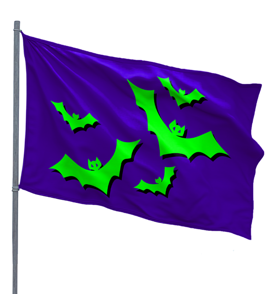 Green Bats 3x5ft Nylon Flag 1