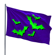 Green Bats 3x5ft Nylon Flag 1