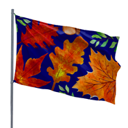 Leaves on Navy 3x5ft Nylon Flag 1