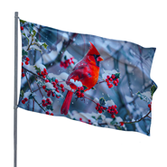 Winter Berry Cardinal 3x5ft Nylon Flag 1
