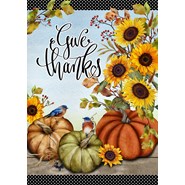 Give Thanks Pumpkins 28x40in House Flag