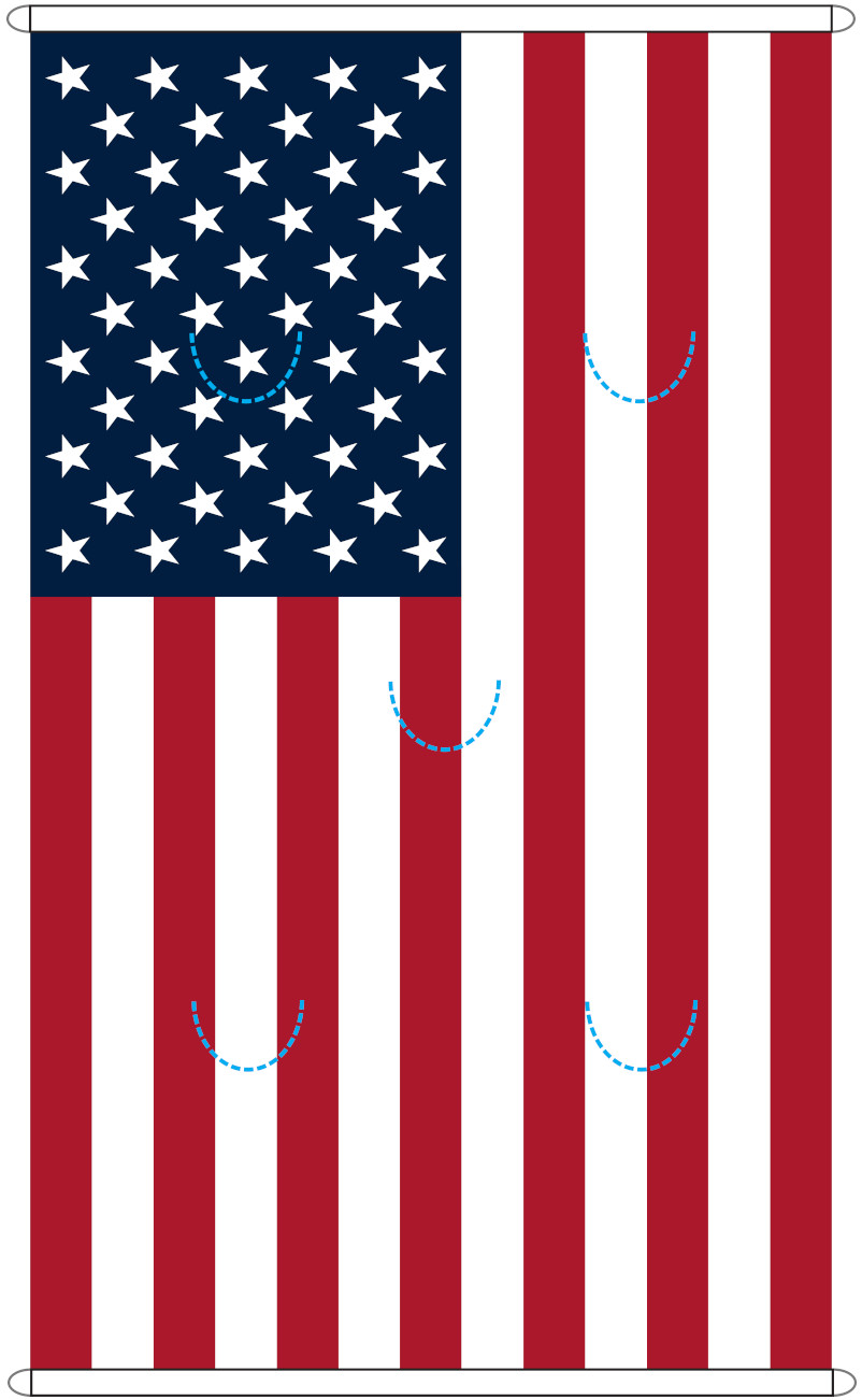 Horizontal Finish for U.S. Flag Display